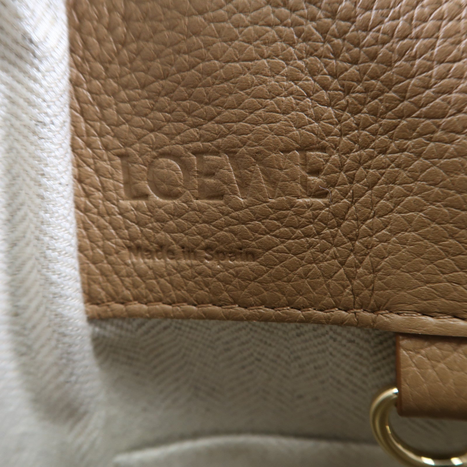 LOEWE 牛皮皮革Compact Hammock金扣手挽肩背兩用袋