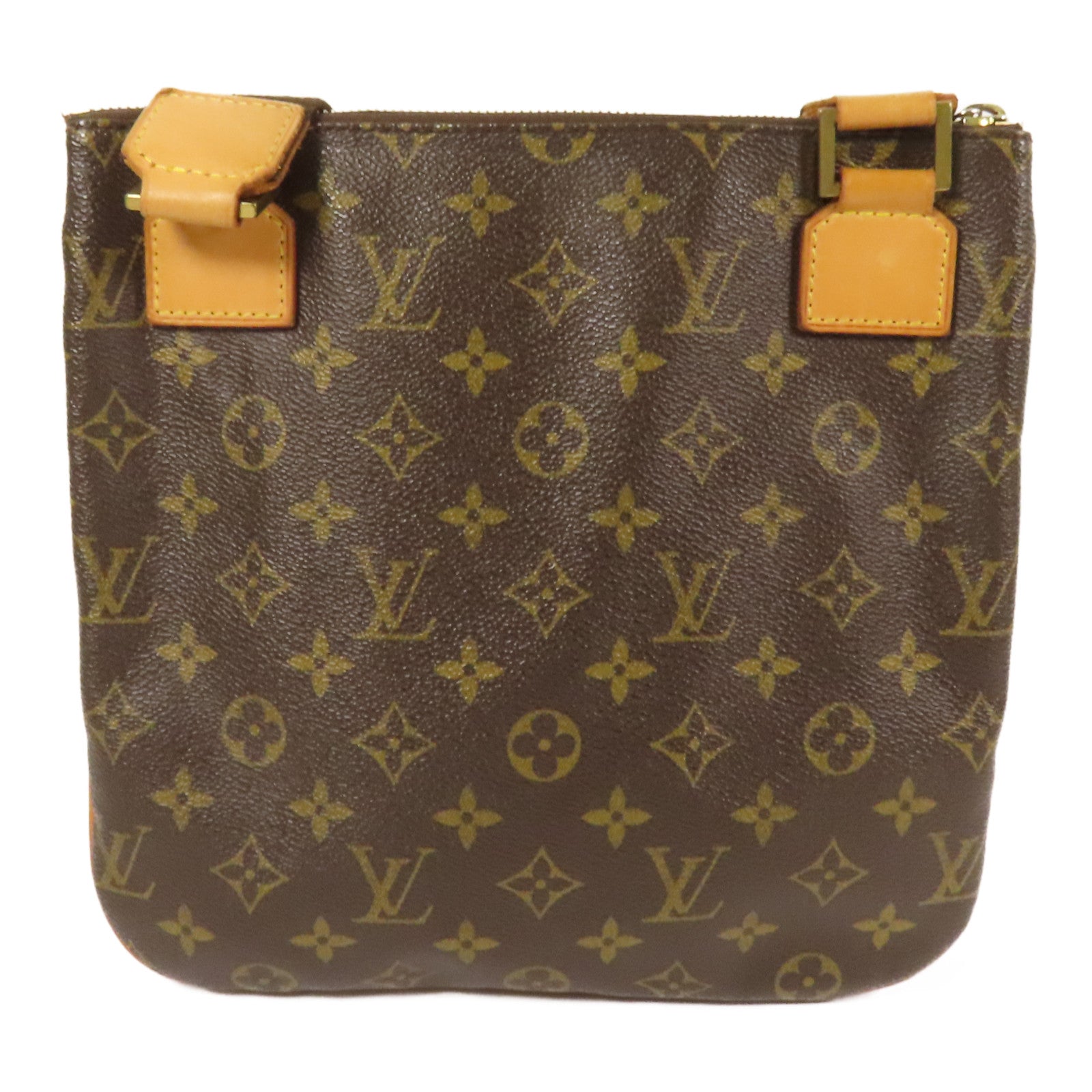 LOUIS VUITTON Monogram Pochette Bosphore金扣肩背袋棕色