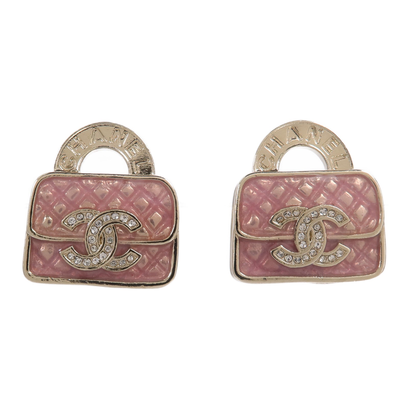 CHANEL 金屬CC Logo Pearly Handbag Earrings耳環