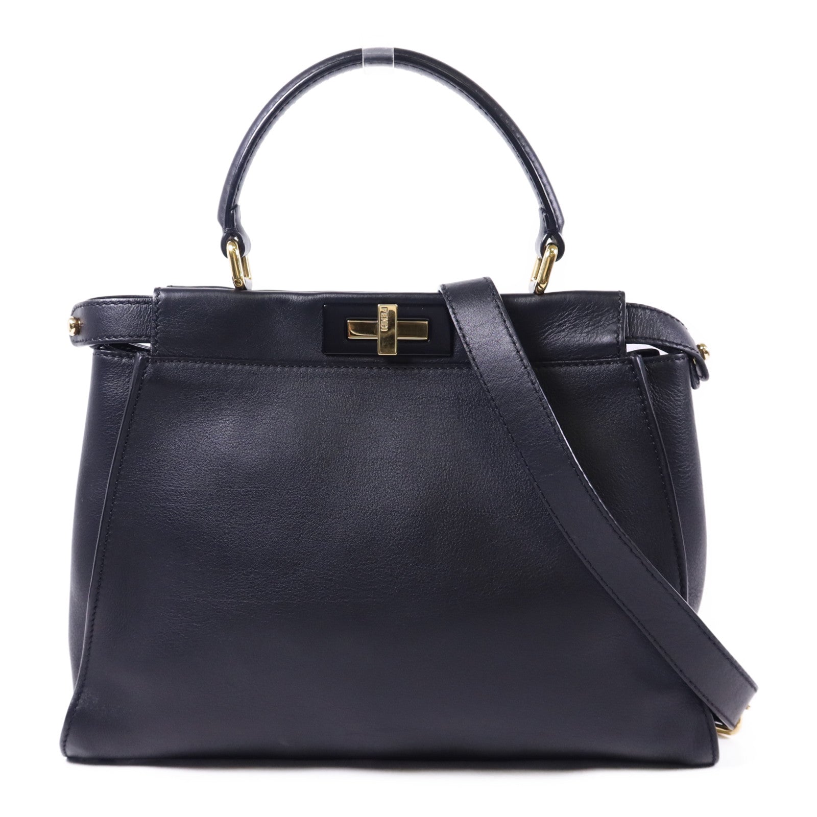 FENDI 牛皮皮革Peekaboo金扣手挽肩背兩用袋