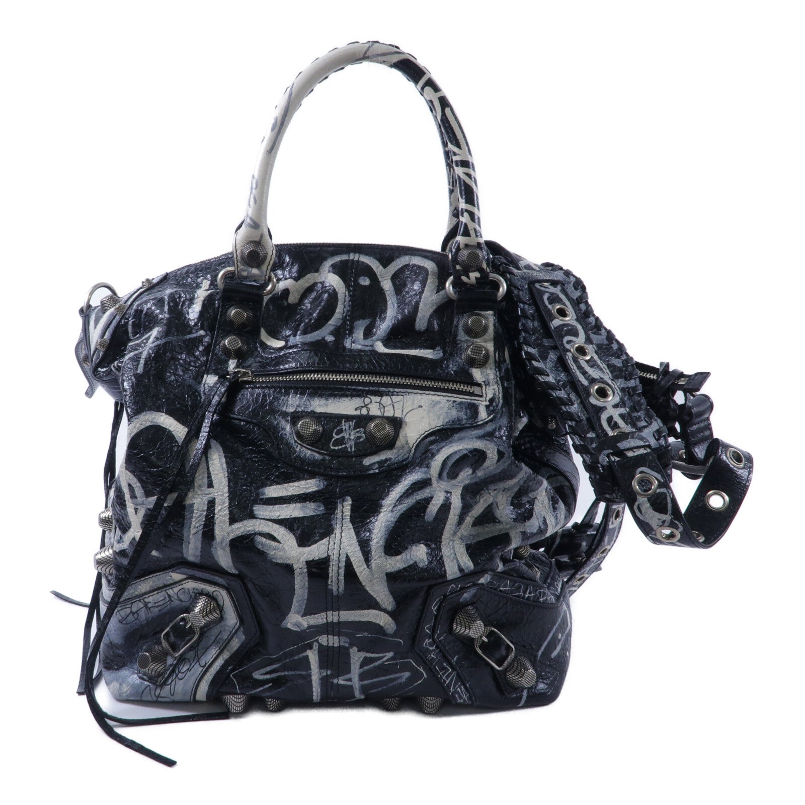 BALENCIAGA 牛皮皮革LE Cagole Graffiti Tote手挽肩背兩用袋