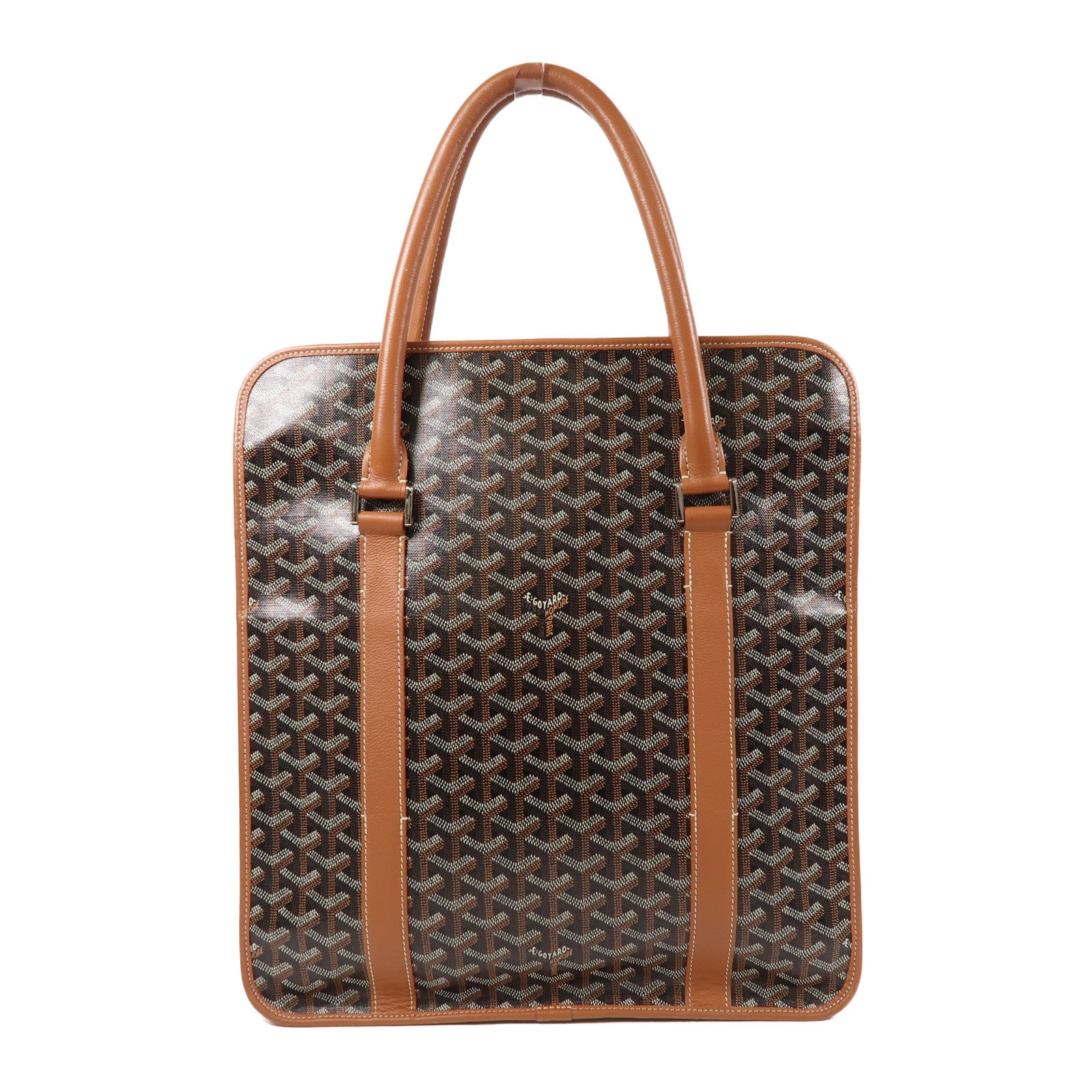 GOYARD 塗層帆布/皮革Bourgogne銀扣肩背袋/手挽袋