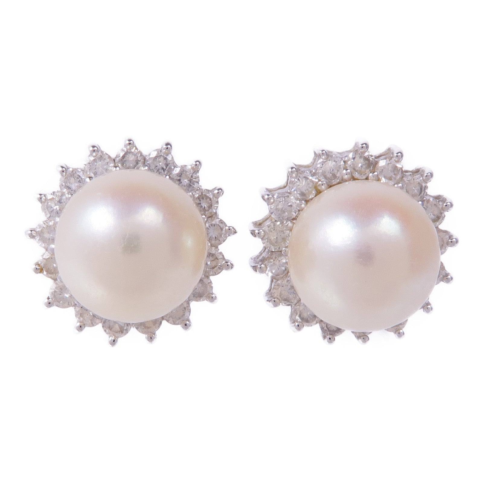 JEWELRY 18K白金Pearl Diamond Earrings珍珠/鑽石耳環