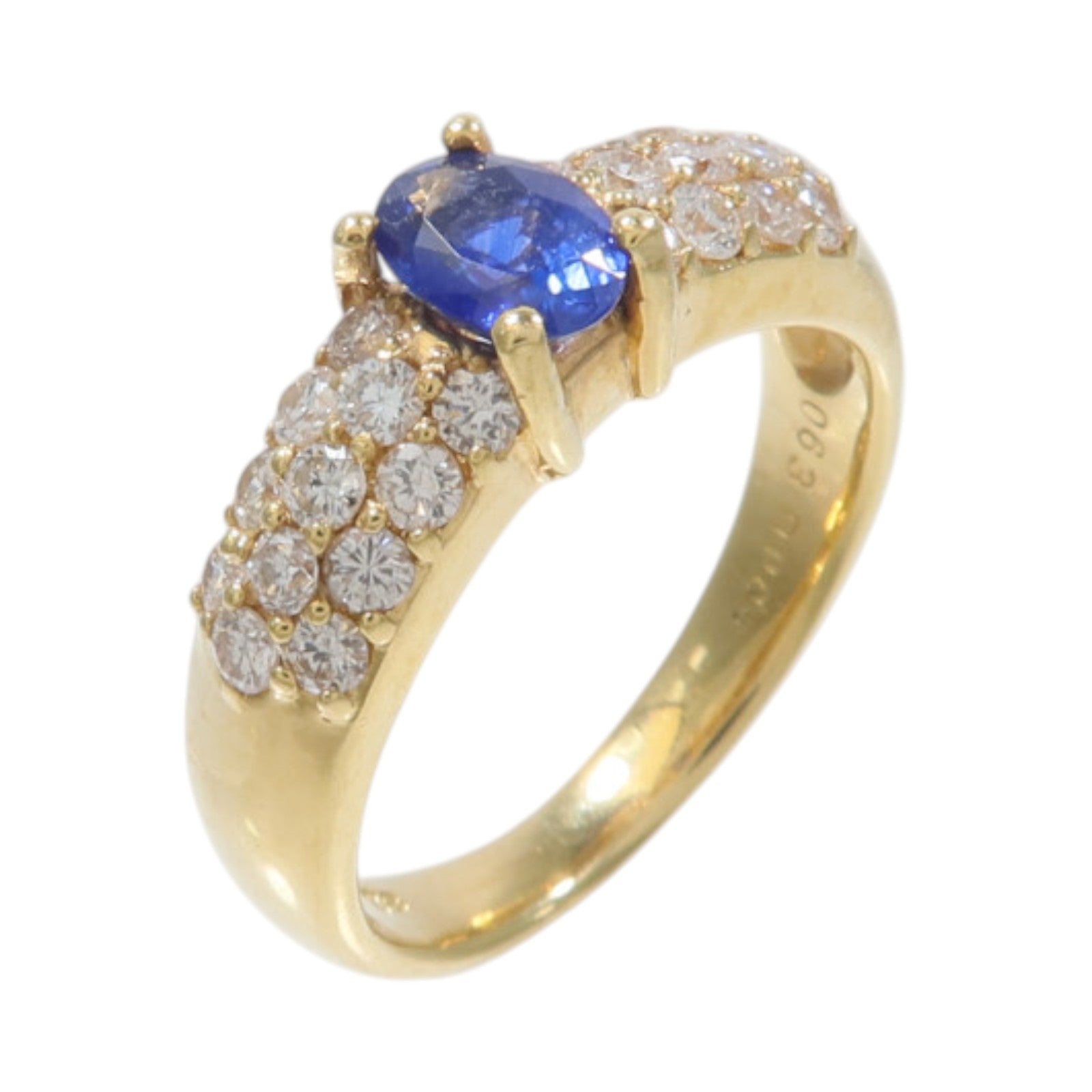 JEWELRY 18K黃金Sapphire Diamond Ring藍寶石/鑽石戒指