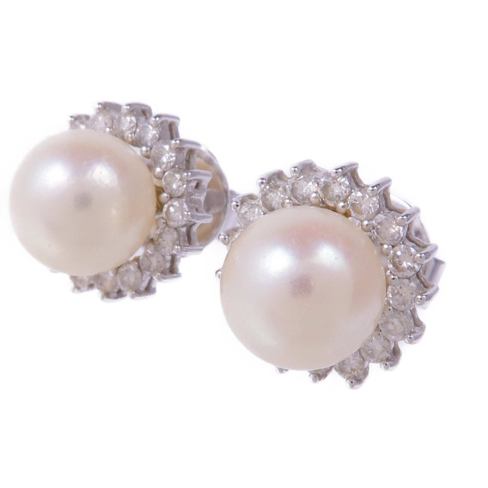 JEWELRY 18K白金Pearl Diamond Earrings珍珠/鑽石耳環