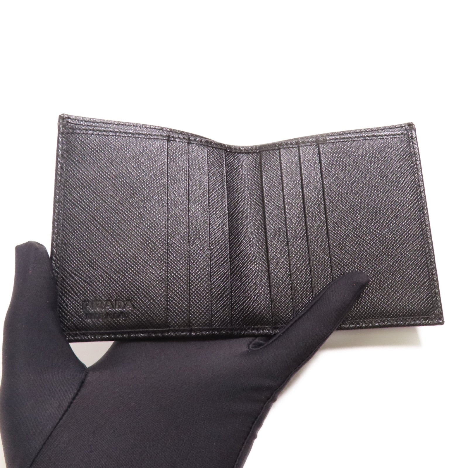 PRADA 牛皮皮革Wallet銀扣錢包