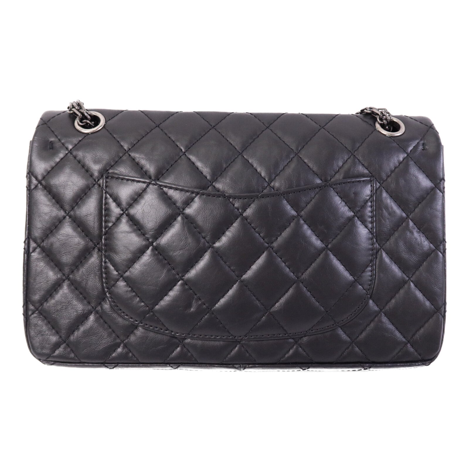 CHANEL 牛皮皮革2.55 Large銀扣鏈帶肩背袋
