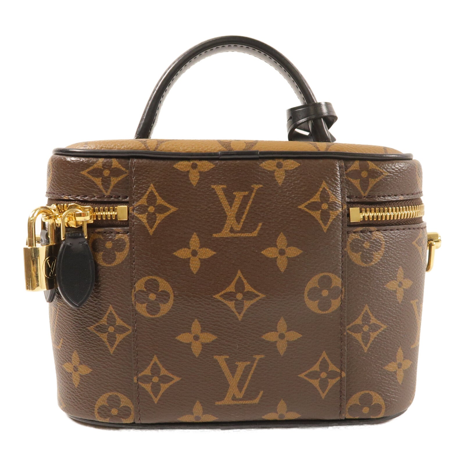 LOUIS VUITTON Monogram Reverse Vanity PM金扣鏈帶手挽肩背兩用袋