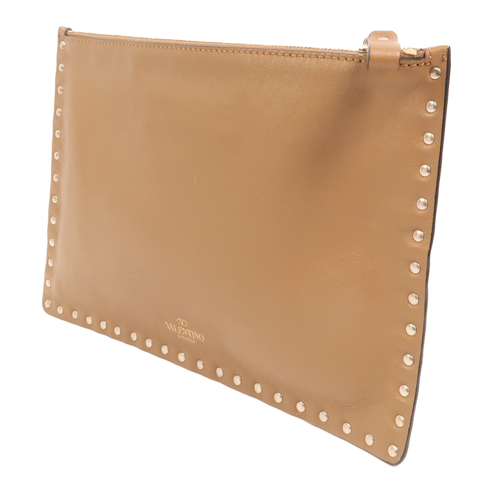 Valentino 牛皮皮革Clutch金扣手拿包