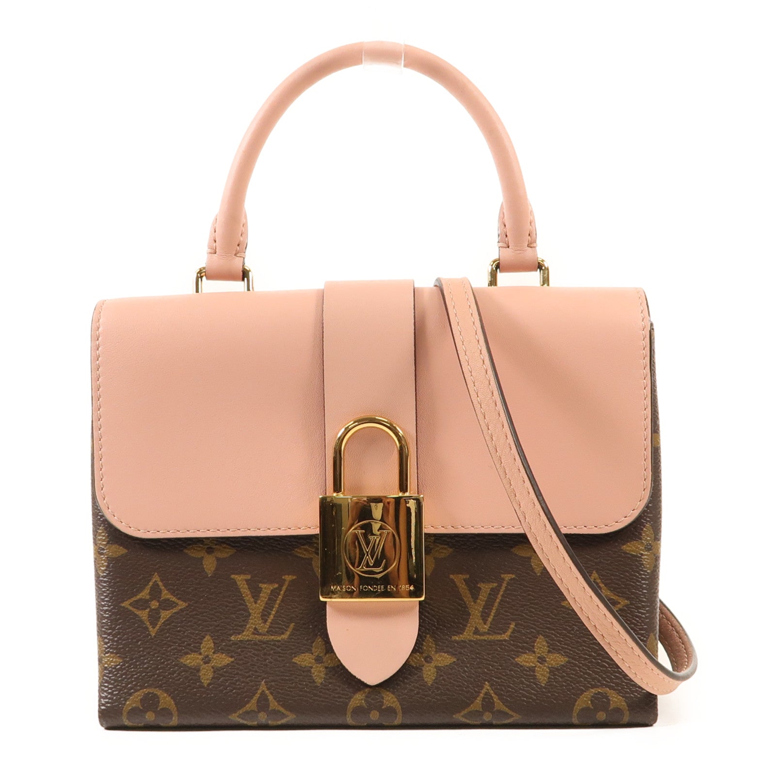 LOUIS VUITTON Monogram Locky BB金扣手挽肩背兩用袋