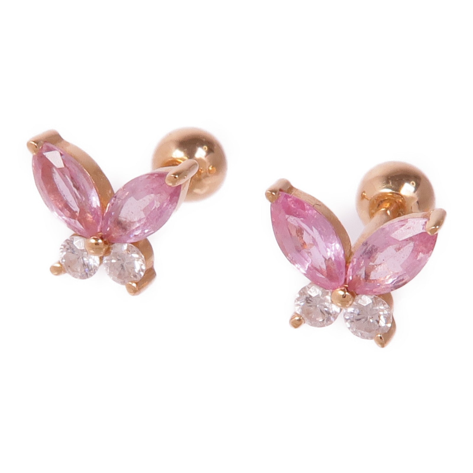 JEWELRY 18K玫瑰金Pink Sapphire Diamond Earrings粉紅藍寶石/鑽石耳環