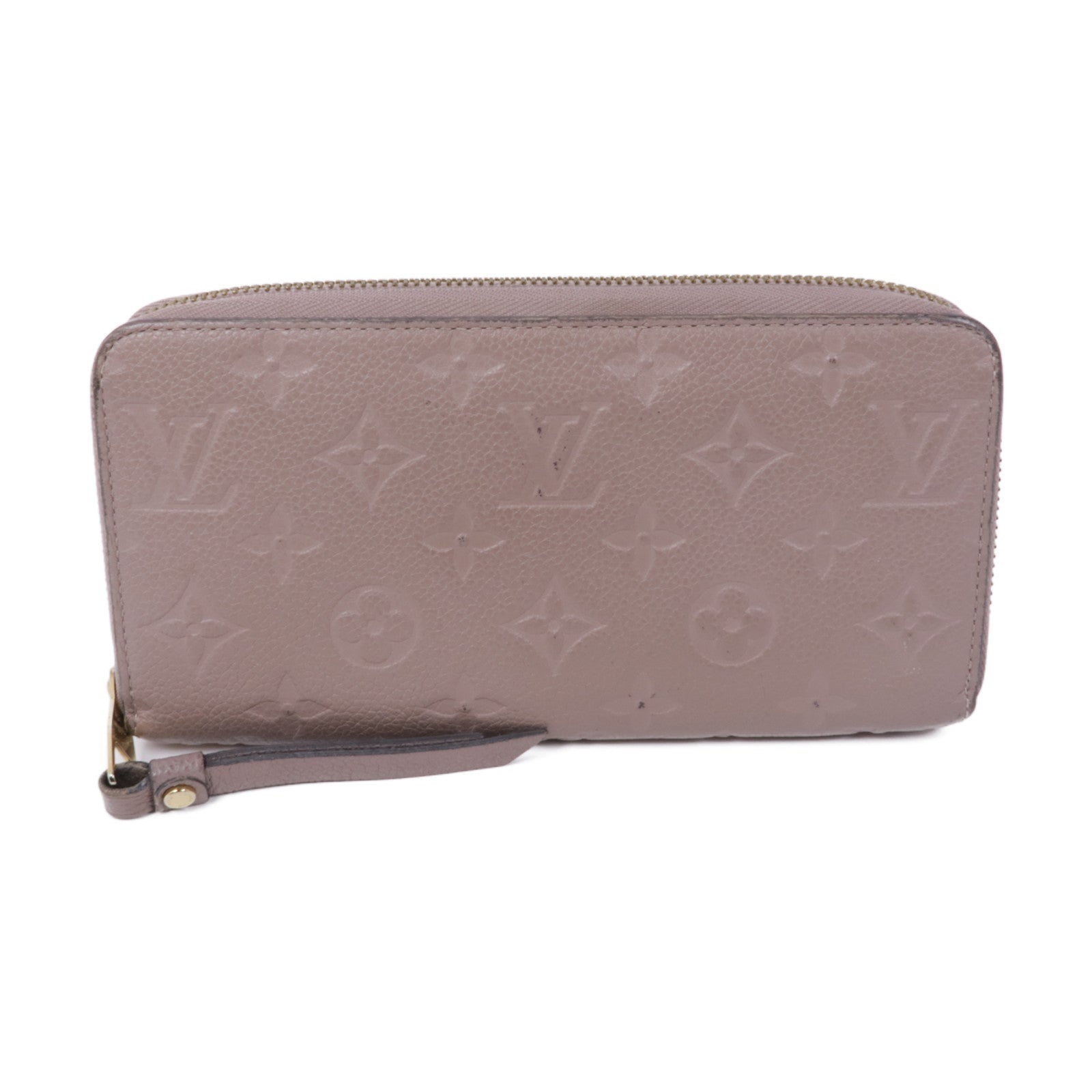 LOUIS VUITTON Monogram Empreinte Zippy Wallet金扣長錢包米色