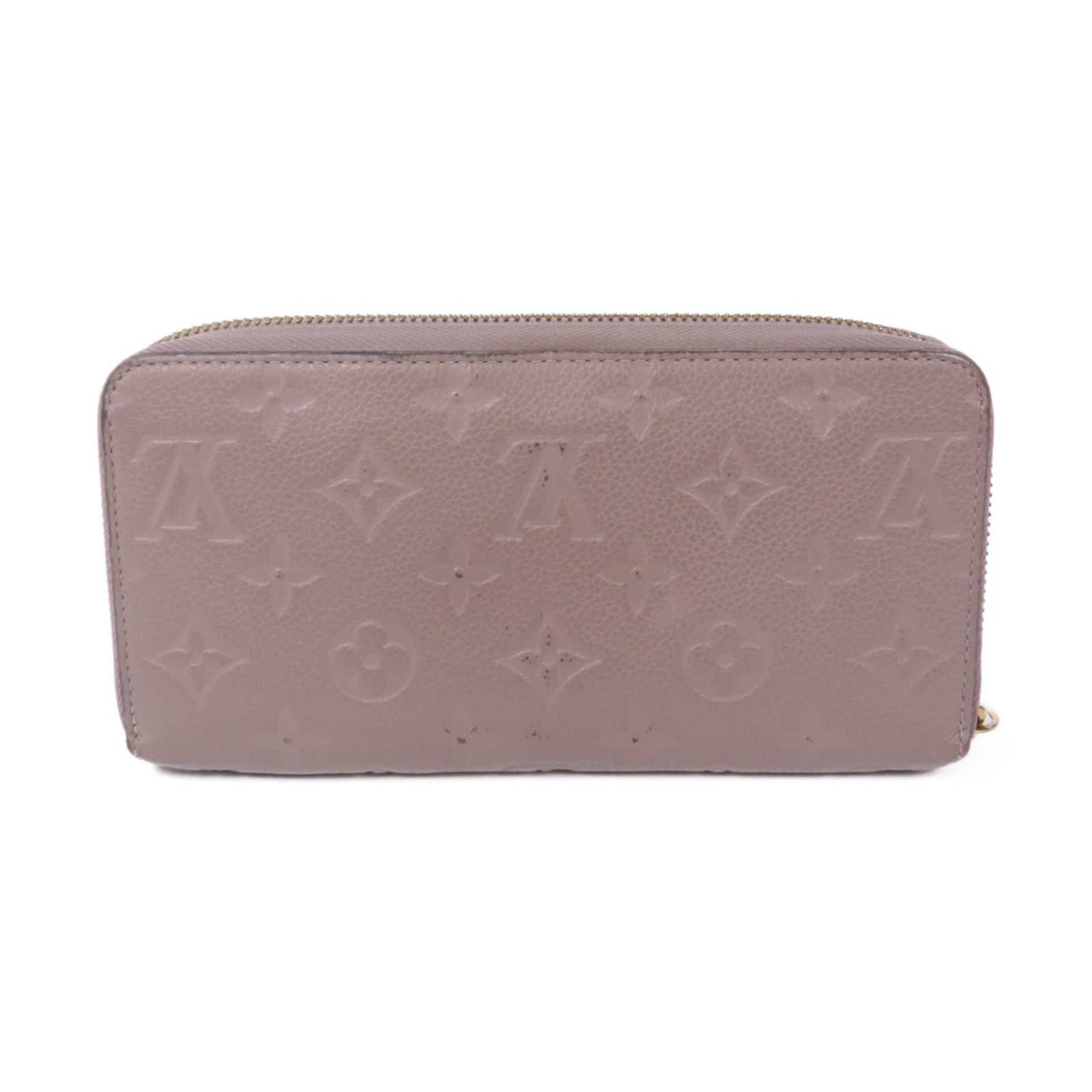 LOUIS VUITTON Monogram Empreinte Zippy Wallet金扣長錢包米色
