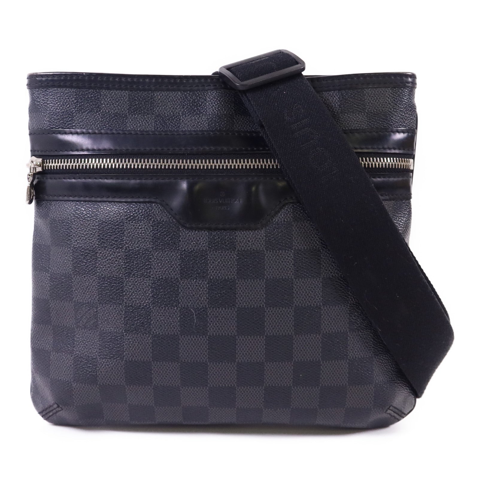 LOUIS VUITTON Damier Graphite Thomas銀扣肩背袋