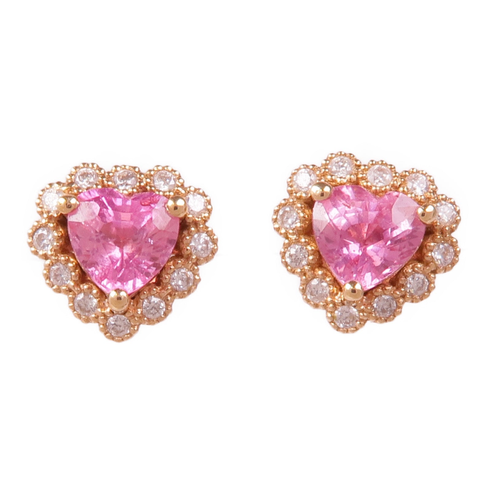 JEWELRY 18K玫瑰金Sapphire Diamond Earrings藍寶石/鑽石耳環