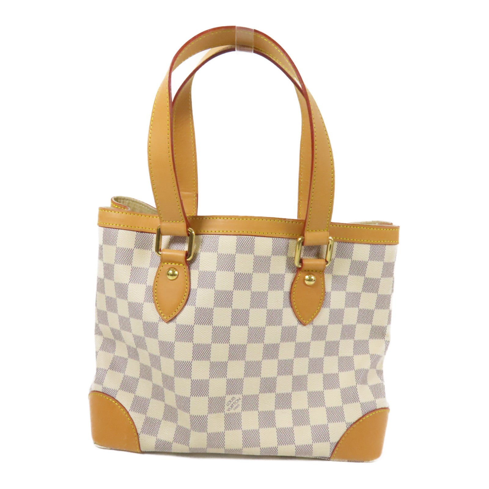 LOUIS VUITTON Damier Azur Hampstead PM金扣手挽袋