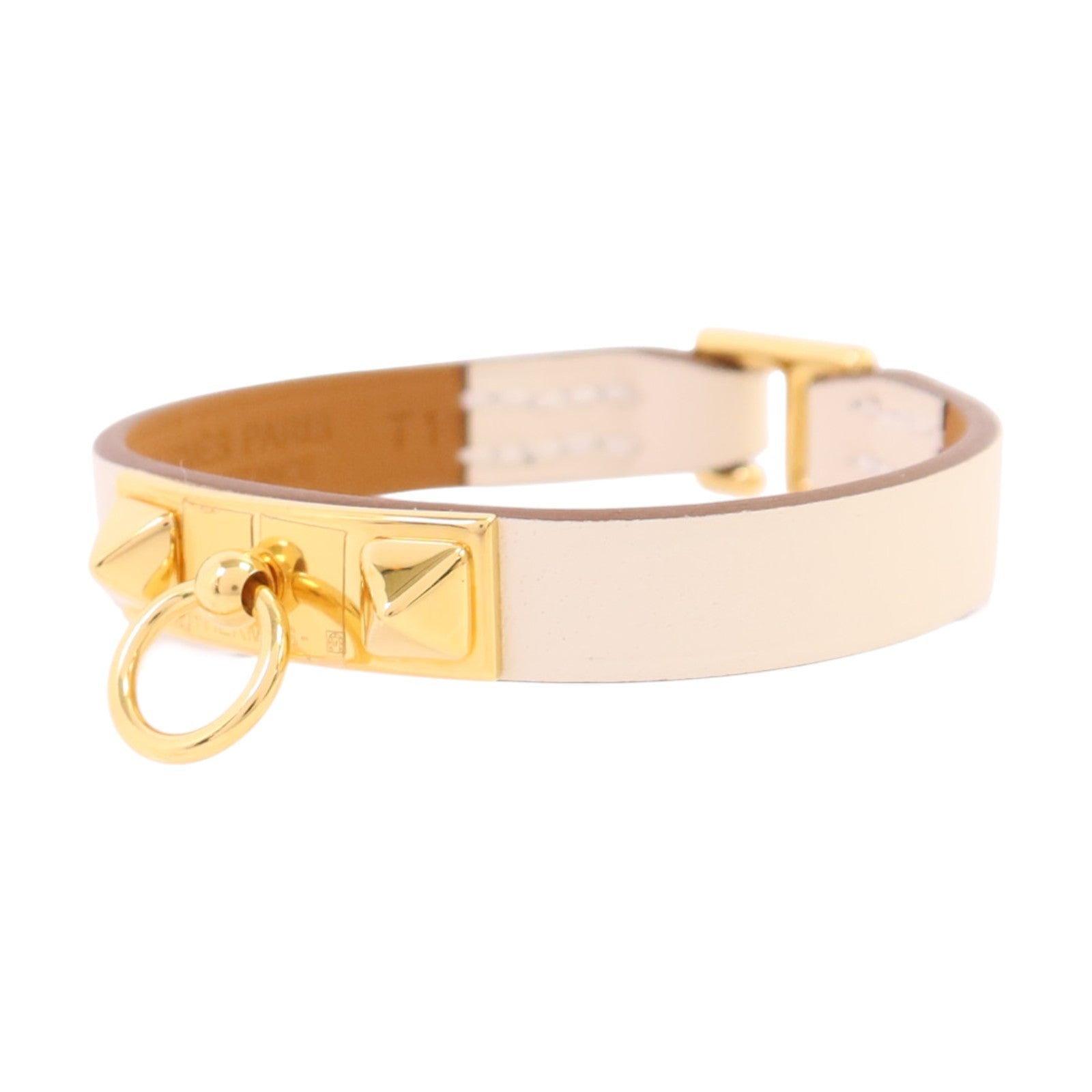 HERMES Swift皮革Mini Rivale Bracelet金扣手鏈