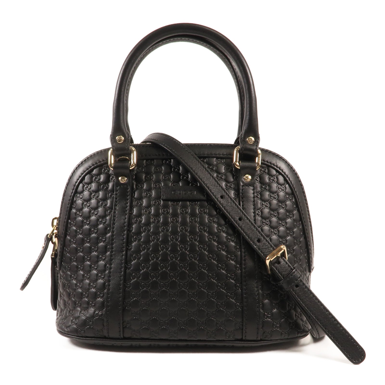 GUCCI 牛皮皮革2 Way Shoulder銀扣手挽肩背兩用袋