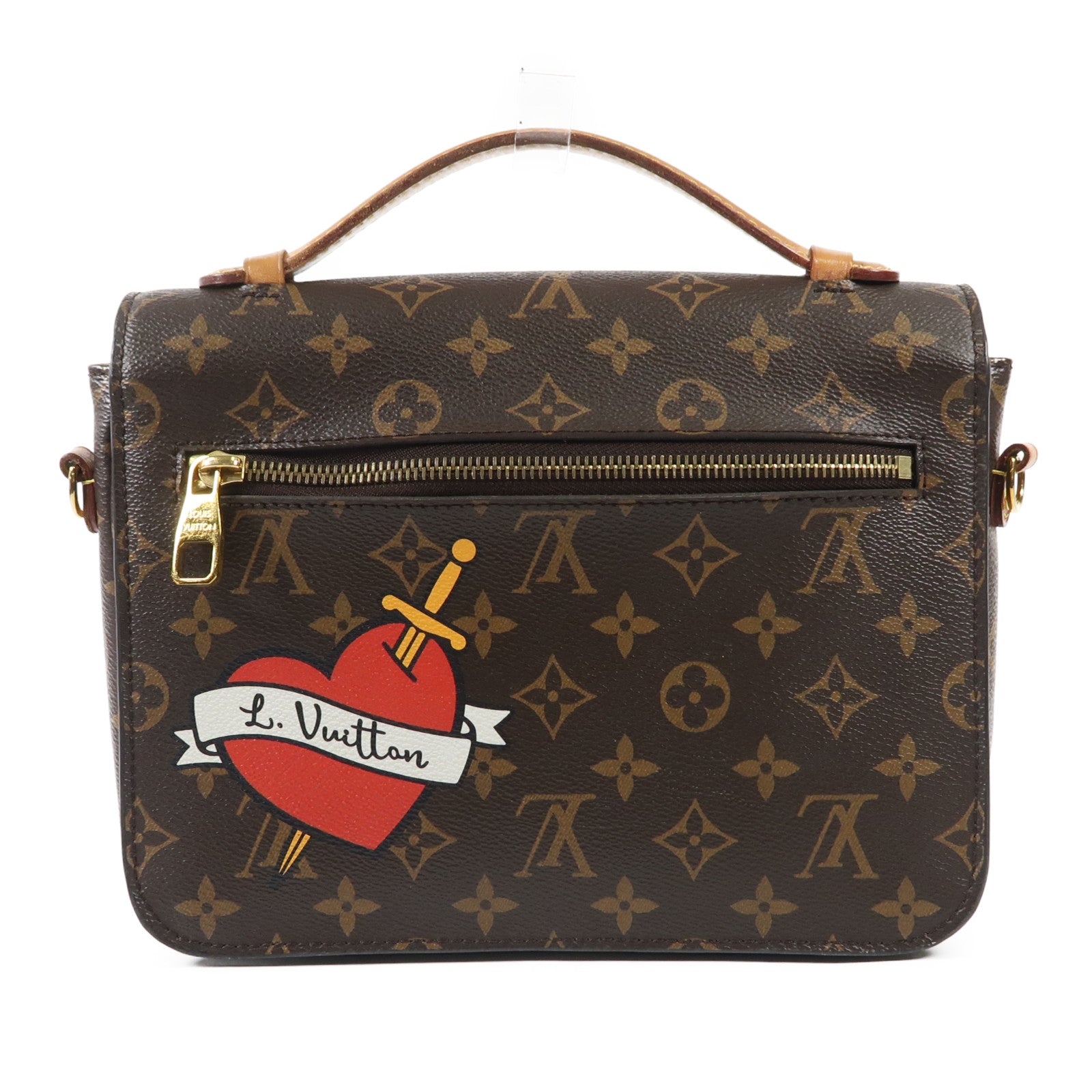 LOUIS VUITTON Monogram Patches Pochette Metis金扣手挽肩背兩用袋棕色