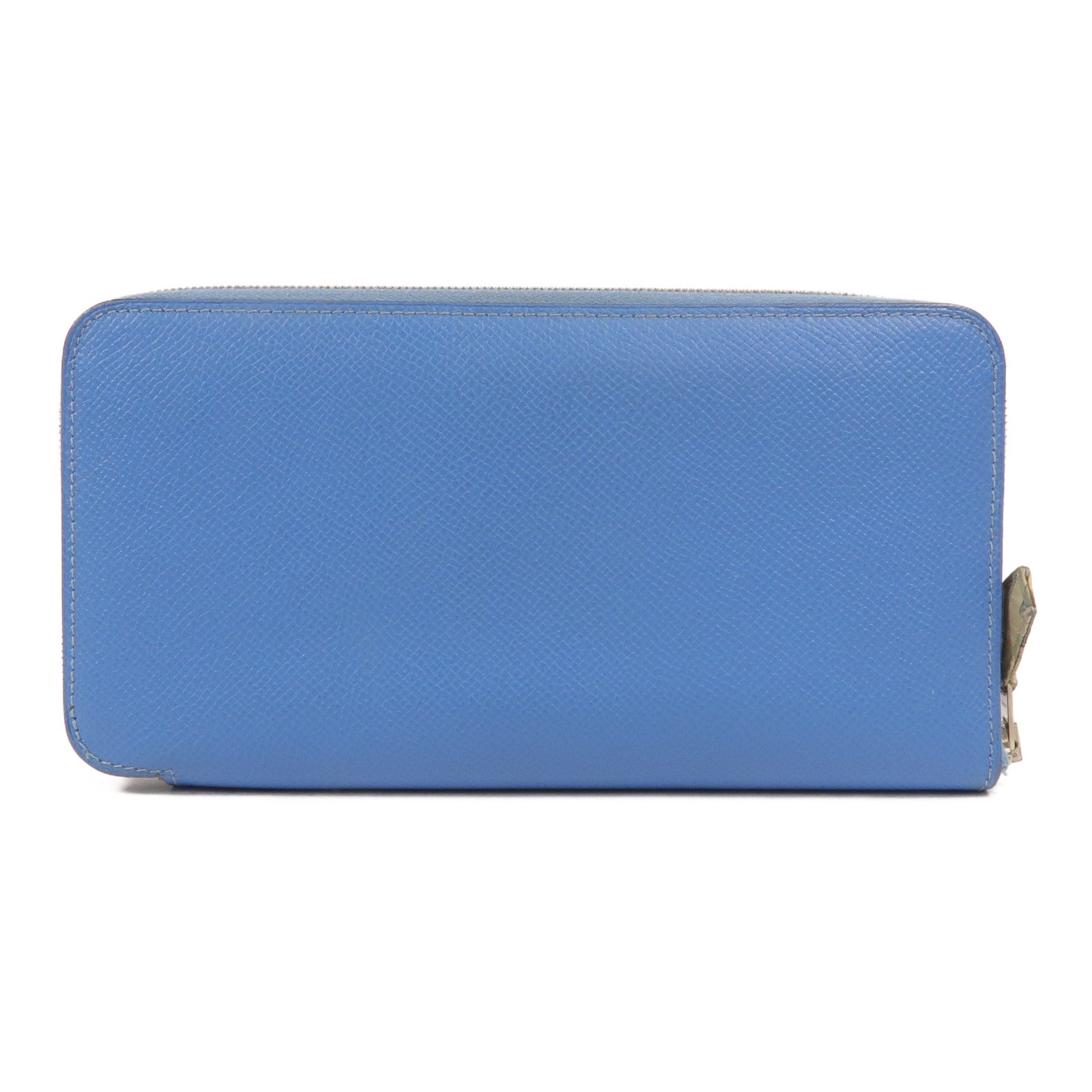 HERMES Epsom皮革Silk In Long Wallet長錢包Bleu Paradis