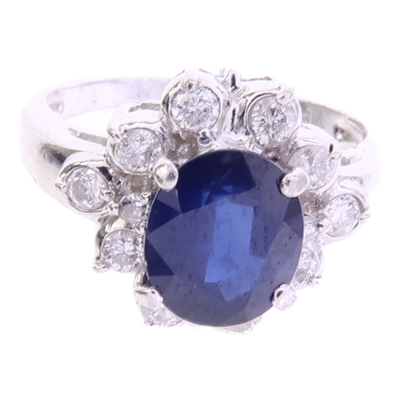 JEWELRY PT900白金Sapphire Diamond Ring藍寶石/鑽石戒指