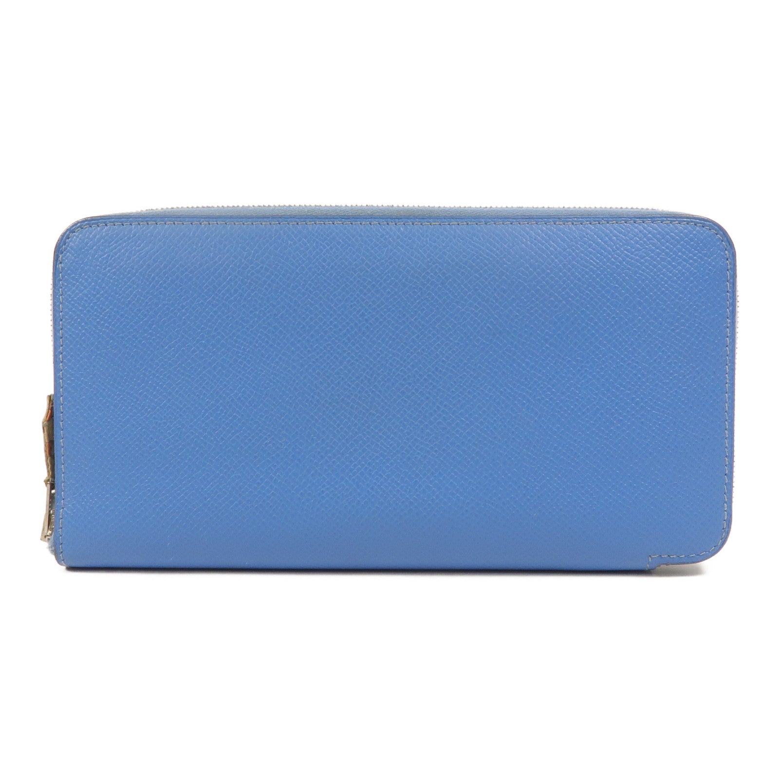 HERMES Epsom皮革Silk In Long Wallet長錢包Bleu Paradis