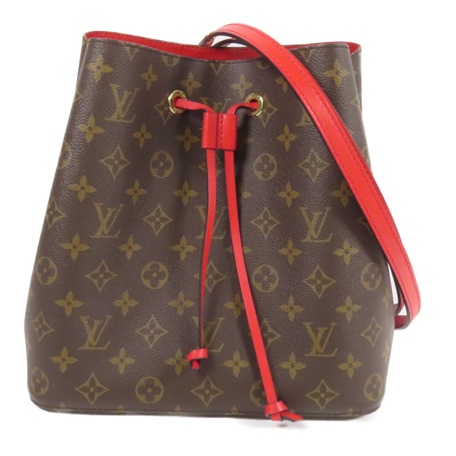 LOUIS VUITTON Monogram Neo Noe Bucket Bag金扣肩背袋Coquelicot