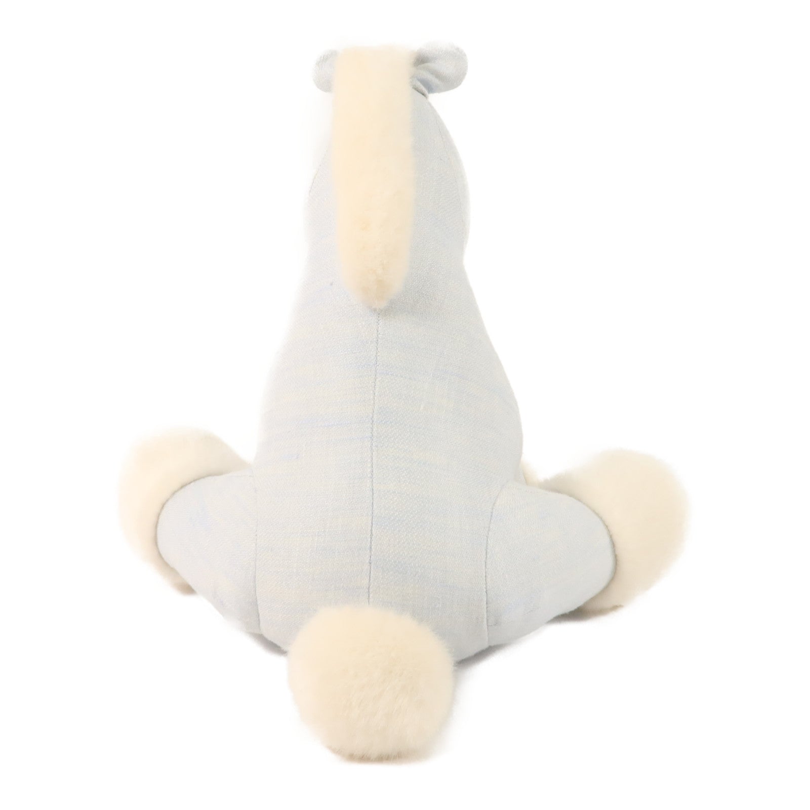 HERMES 亞麻帆布Baby Hermy Plush公仔Bleu Glacier