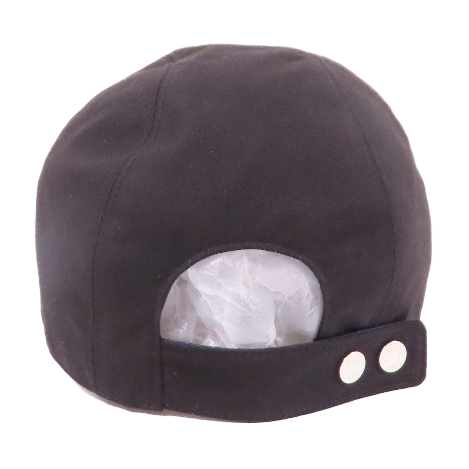 HERMES Cap Hat Cotton Black