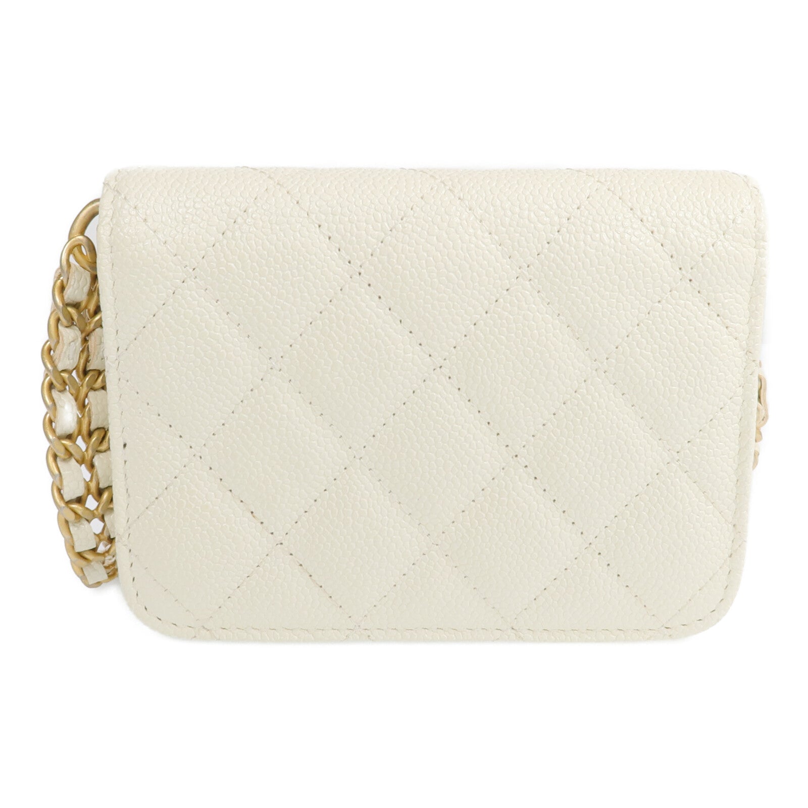 CHANEL 牛皮皮革Chain Shoulder金扣鏈帶肩背袋