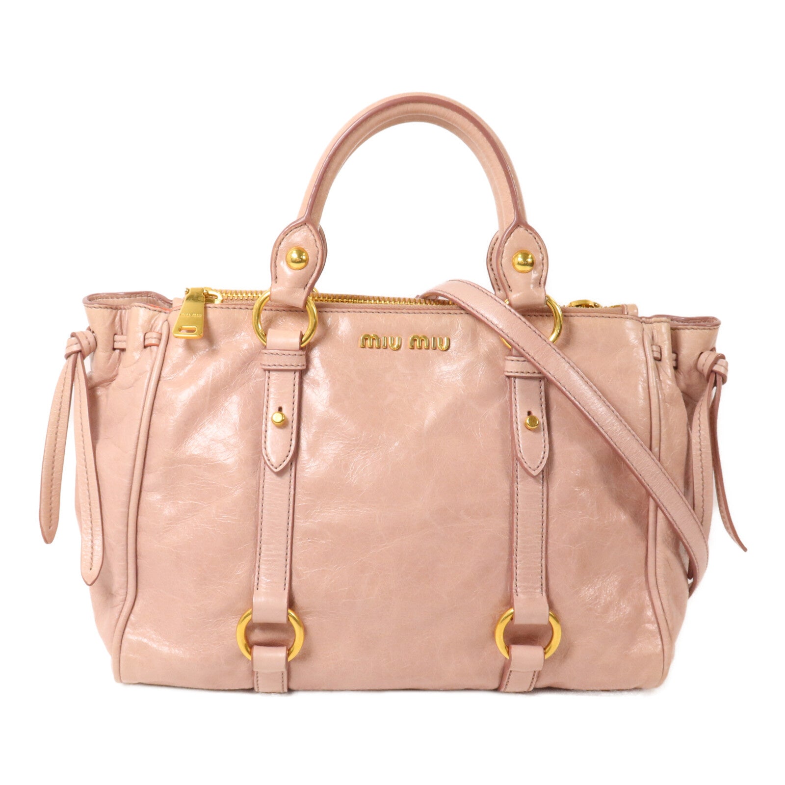 Miu Miu 牛皮皮革Vitello Shine手挽肩背兩用袋
