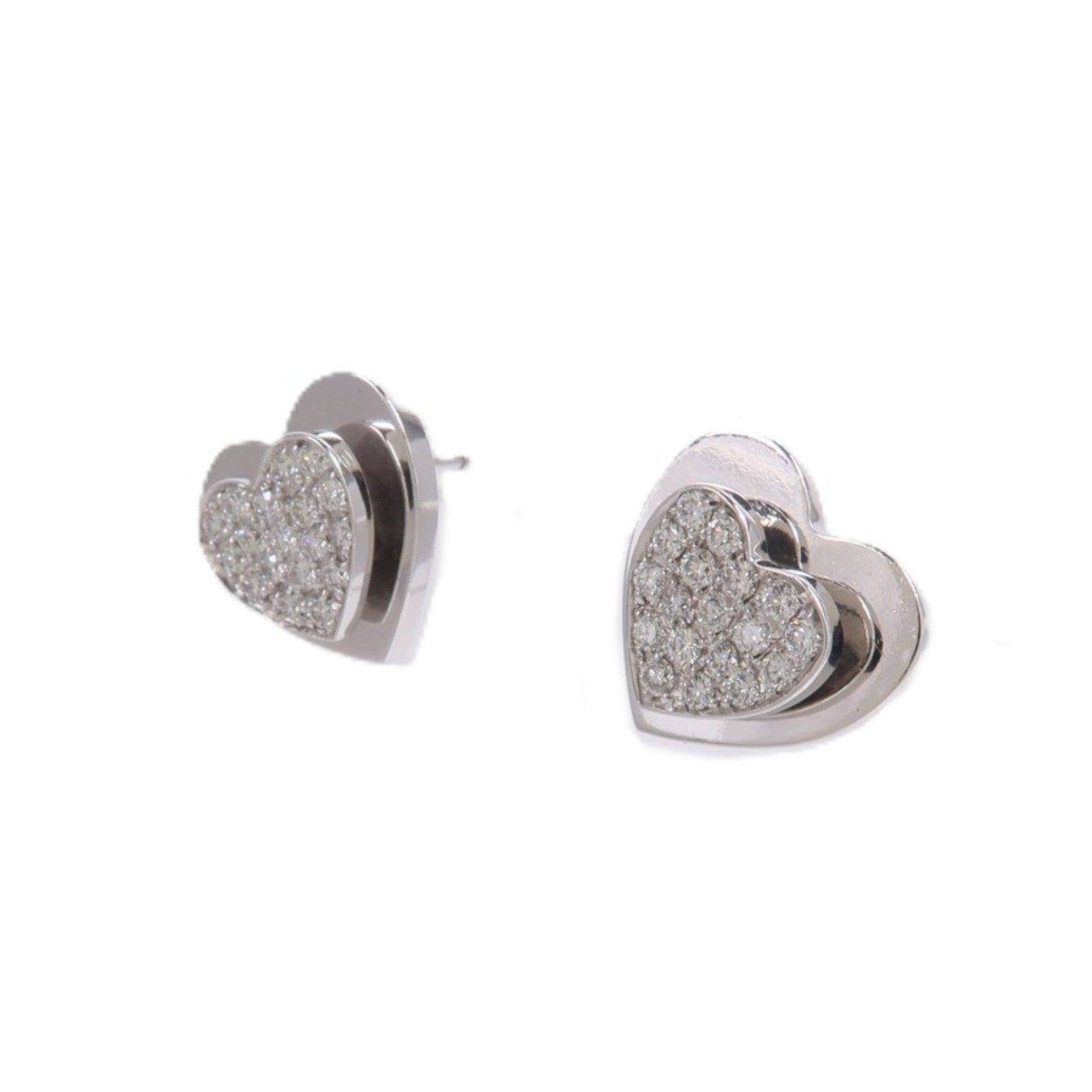 PIAGET 18K白金Heart Diamond Earrings鑽石耳環