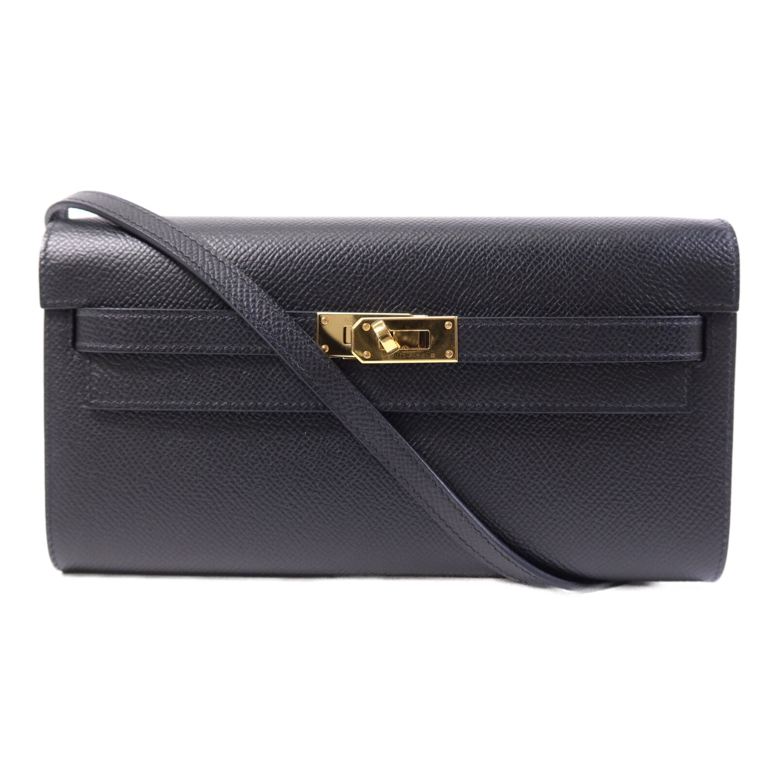 HERMES Epsom皮革Kelly To Go金扣肩背袋Noir