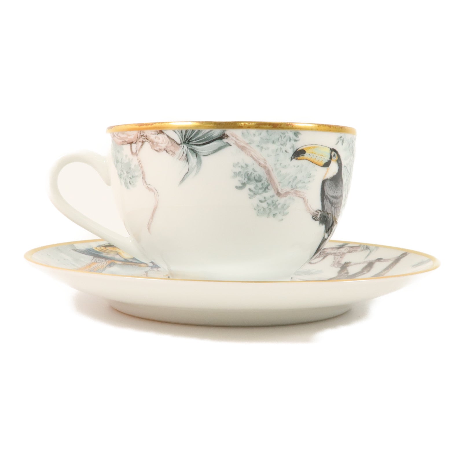 HERMES 瓷器Carnets d'Equateur Teacup and Saucer茶杯和茶碟