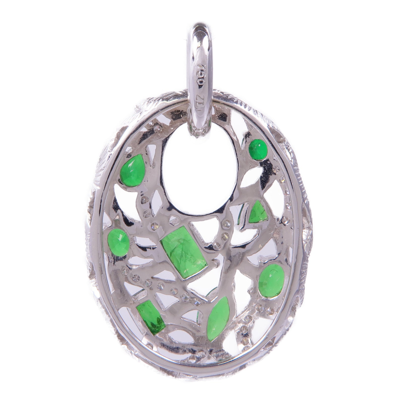 JEWELRY 【激減優惠】18K白金Crystal Diamond Pendant Top水晶/鑽石吊墜