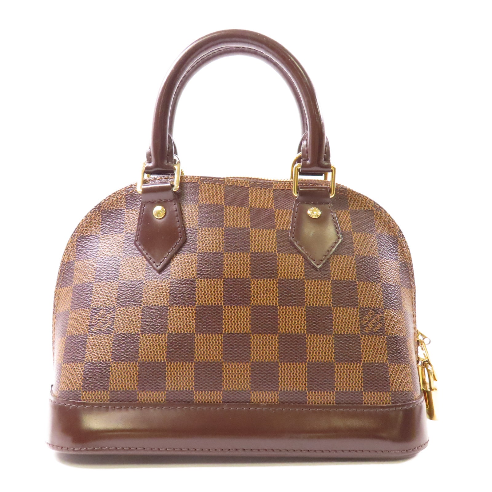 LOUIS VUITTON Damier Alma BB金扣手挽肩背兩用袋棕色