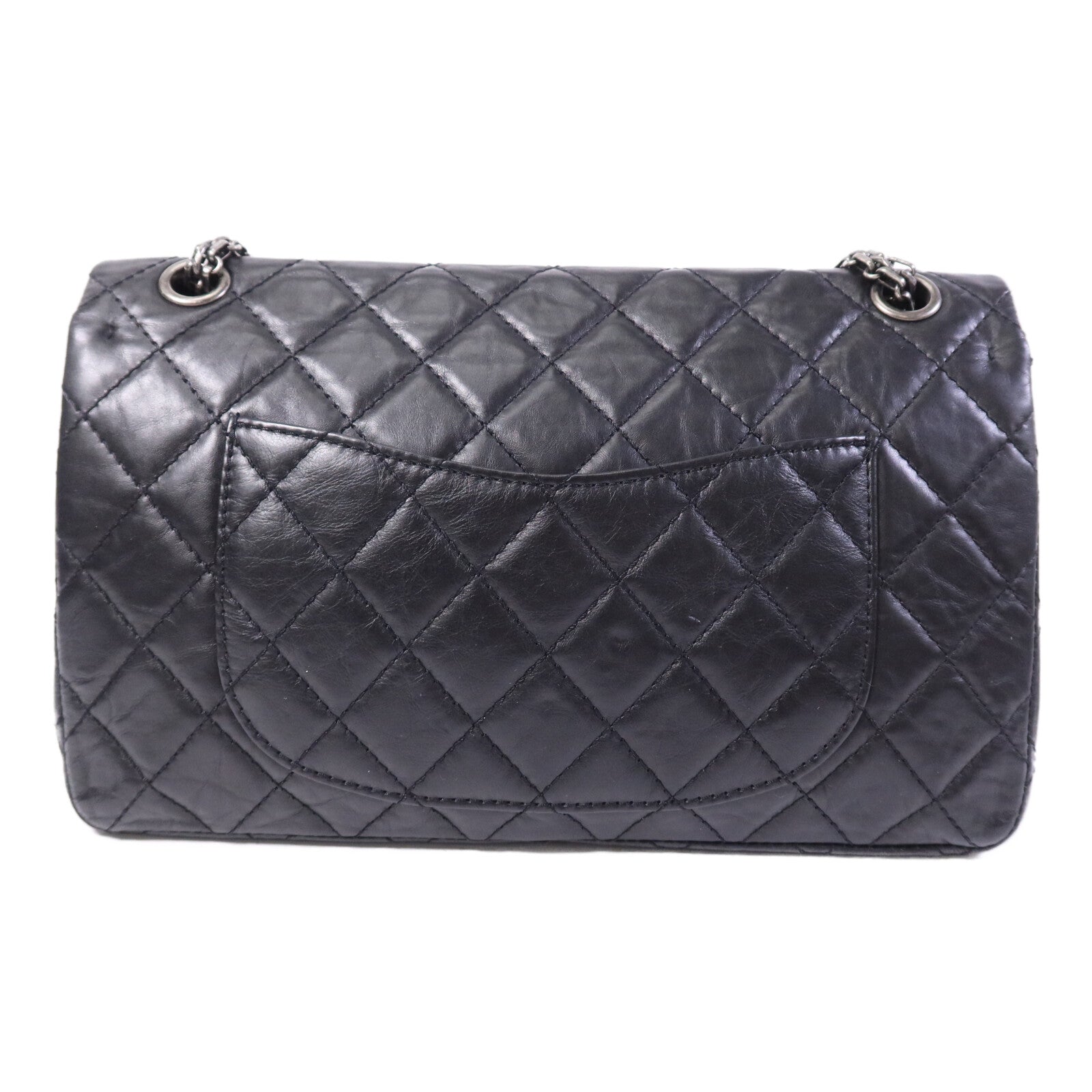 CHANEL 牛皮皮革2.55 Large銀扣鏈帶肩背袋