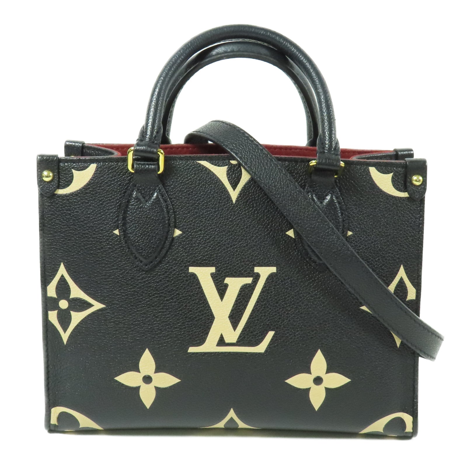 LOUIS VUITTON Monogram Empreinte On The Go PM金扣手挽肩背兩用袋