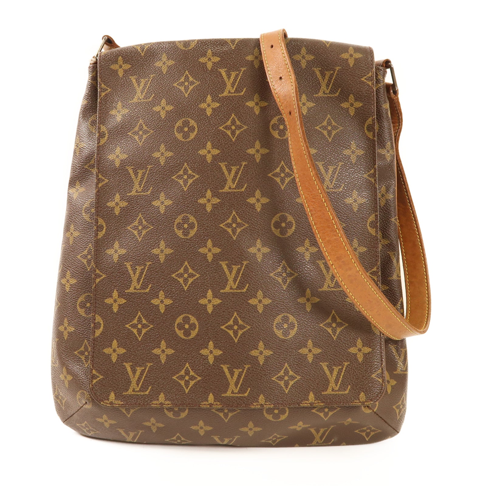 LOUIS VUITTON Monogram Musette金扣肩背袋棕色