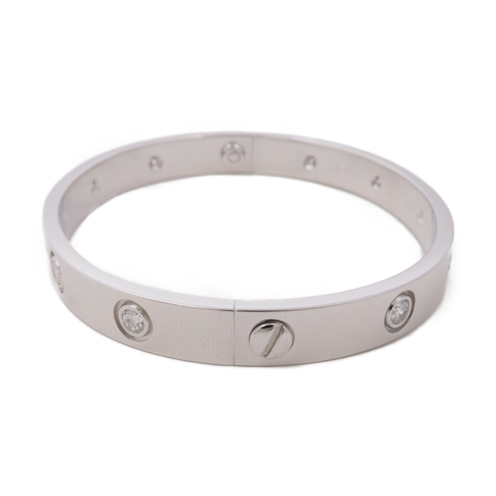 CARTIER 【激減優惠】18K白金Love Bracelet鑽石手鐲#16