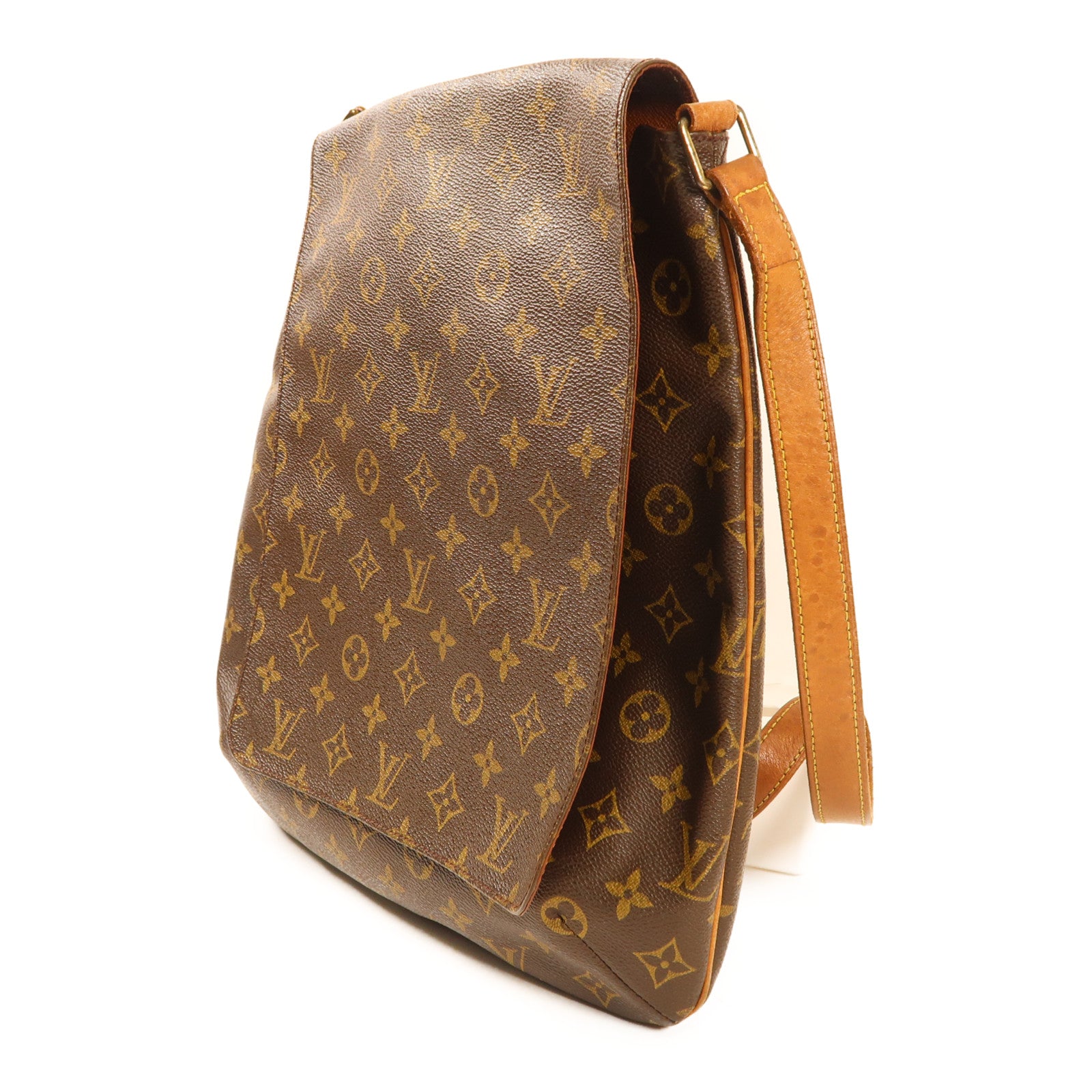 LOUIS VUITTON Monogram Musette金扣肩背袋棕色