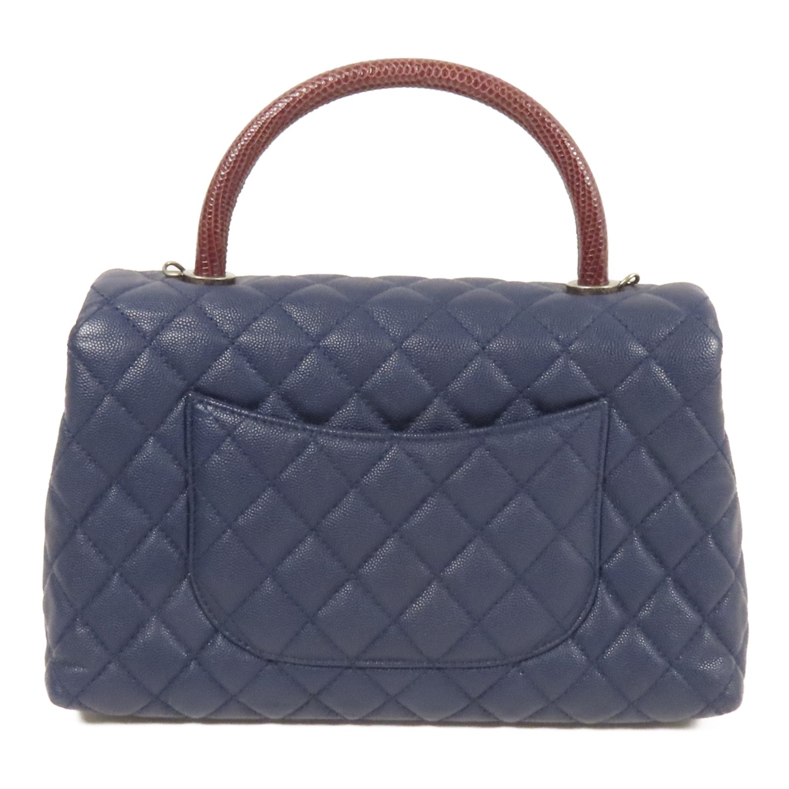 CHANEL 牛皮皮革/蜥蜴皮革Coco Handle Medium手挽肩背兩用袋