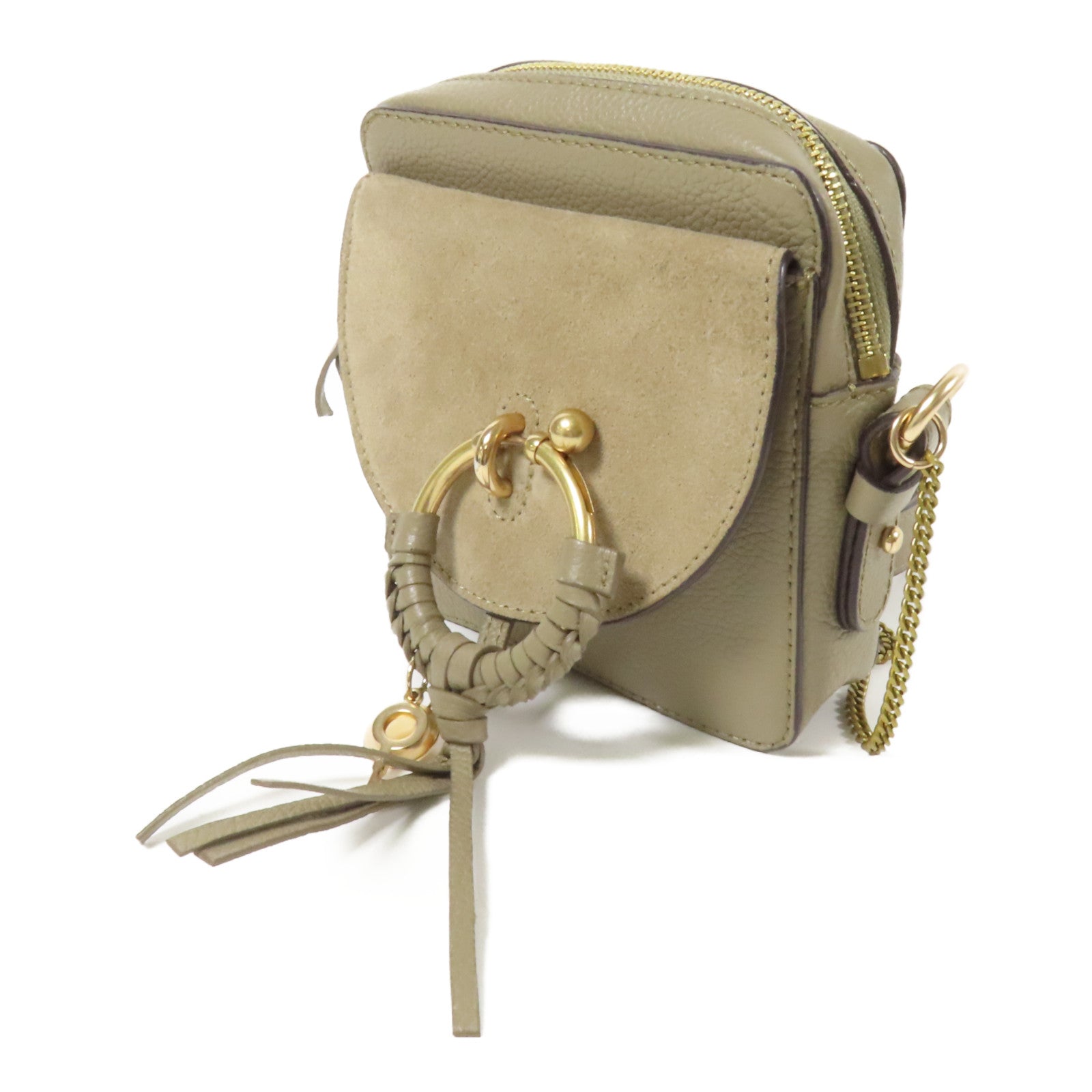 SEE BY CHLOE 皮革/麂皮皮革Joan Camera Bag金扣肩背袋
