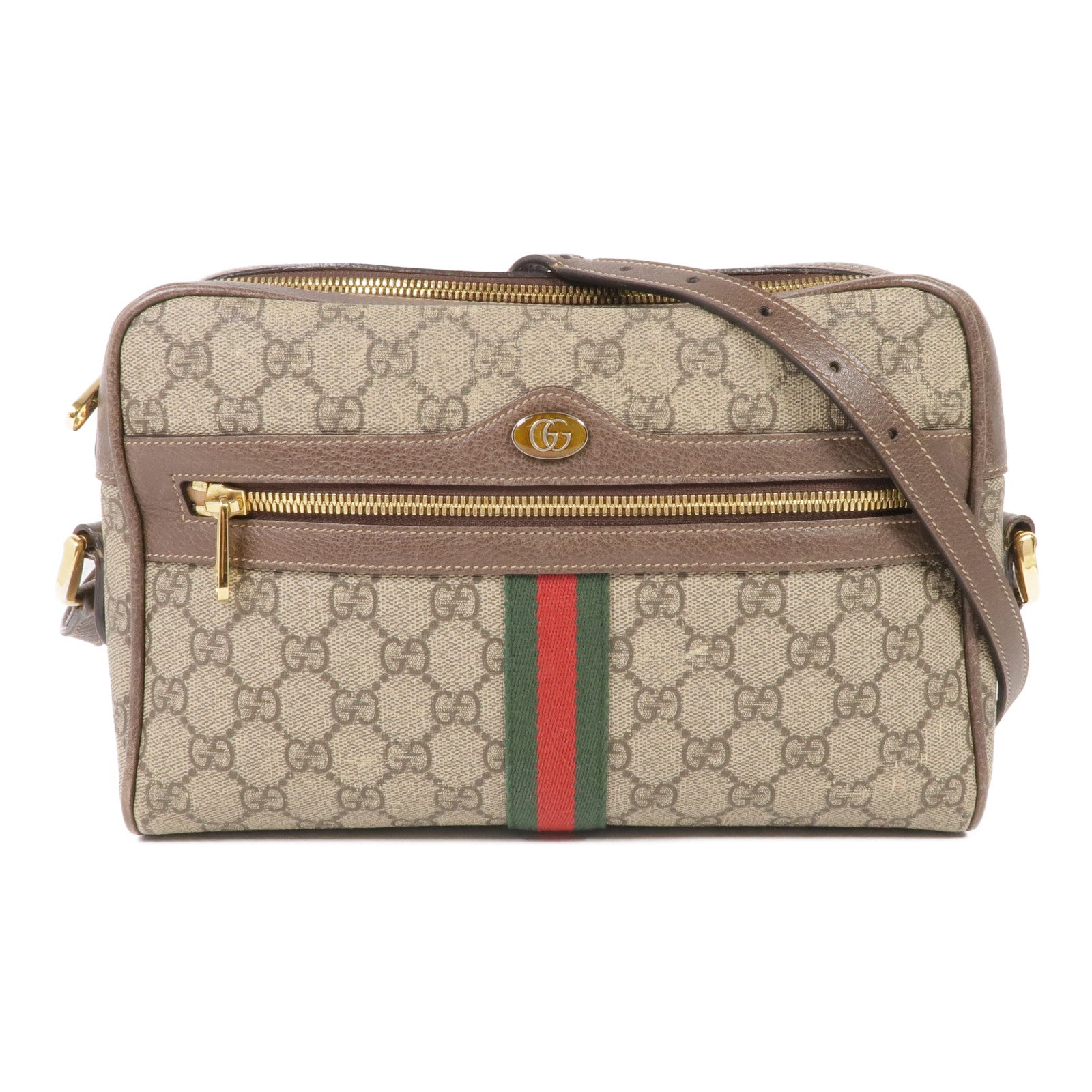 GUCCI 塗層帆布Ophidia Crossbody Bag金扣肩背袋