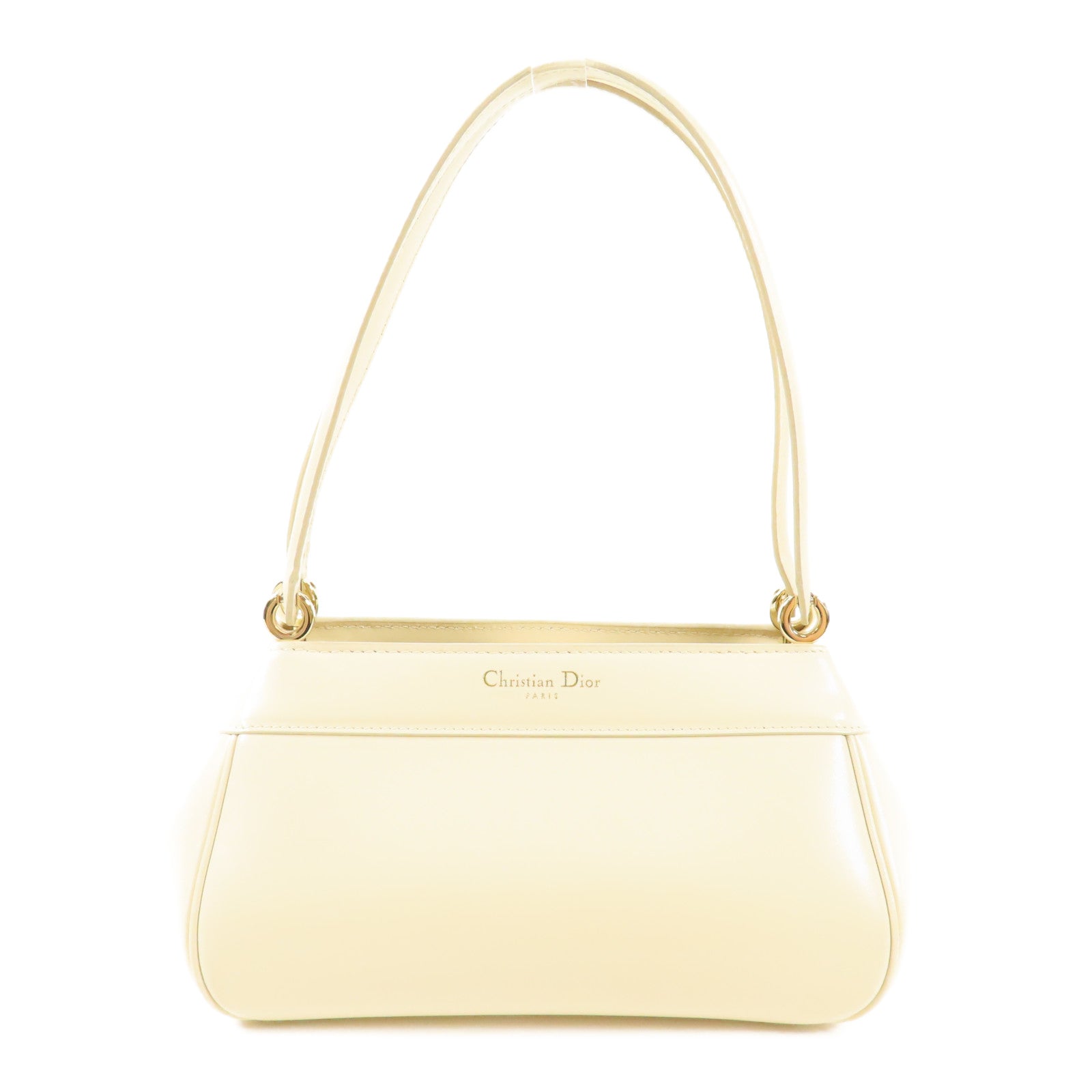 Dior GHW Hand Bag Calfskin Leather White