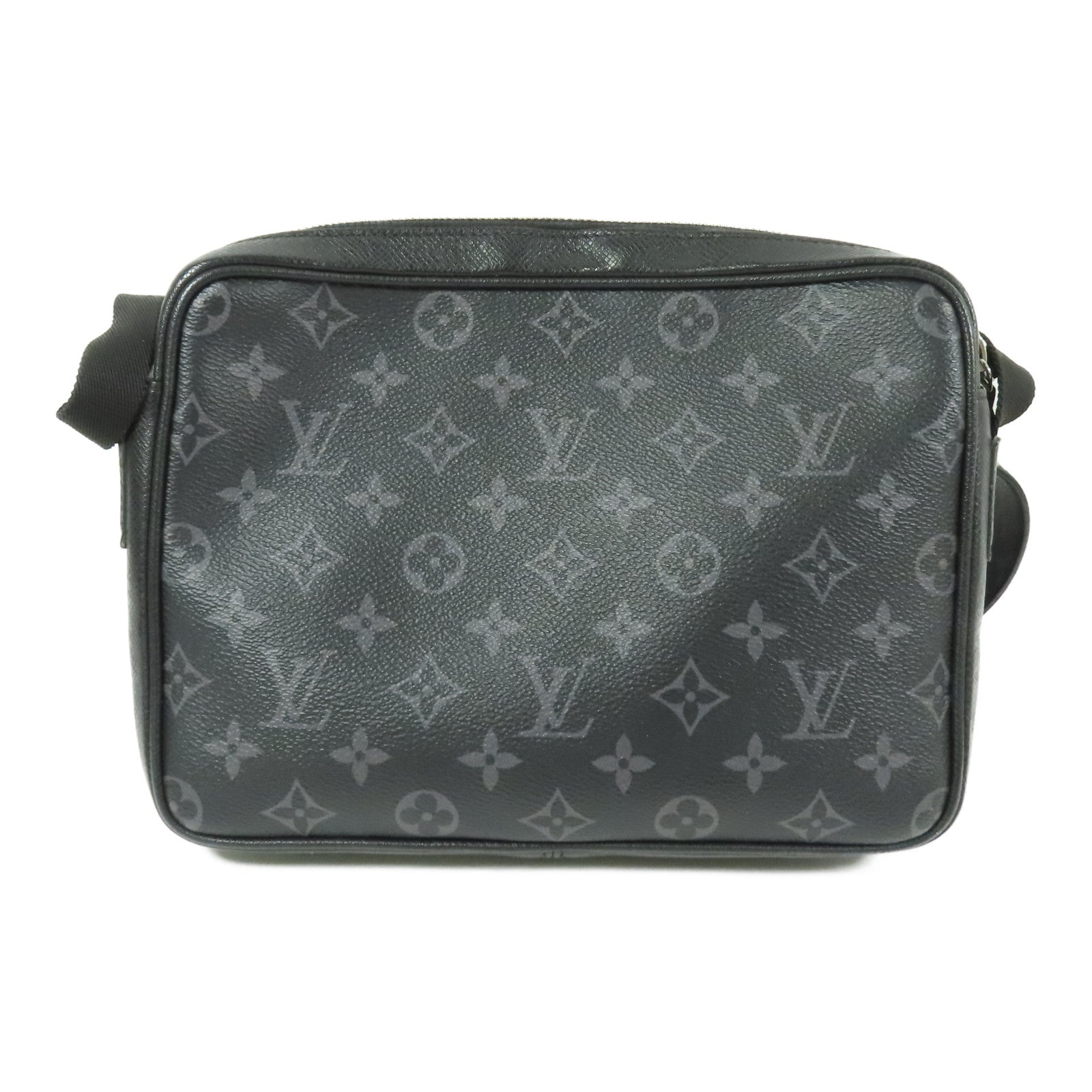 LOUIS VUITTON Monogram Eclipse/Taiga Outdoor Messenger銀扣肩背袋