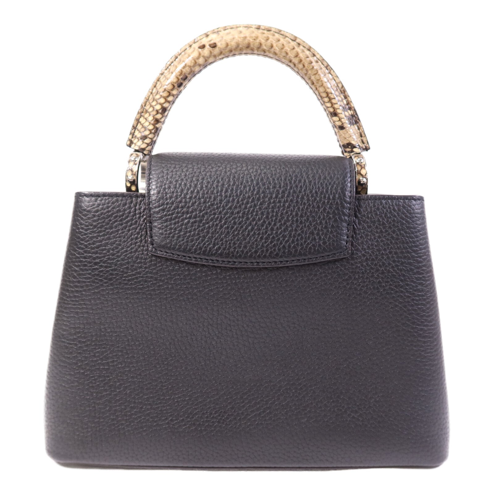 LOUIS VUITTON 【激減優惠】Taurillon/蛇皮皮革Capucines BB銀扣肩背袋