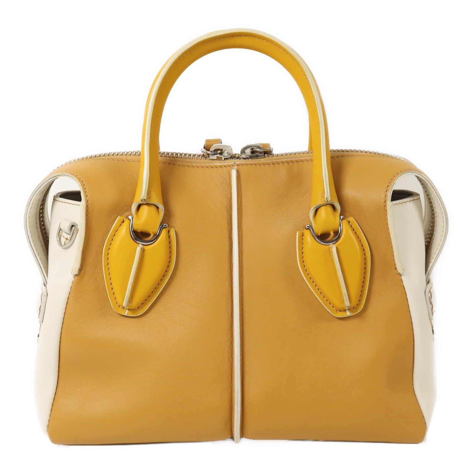 TOD'S 牛皮皮革2 Way Shoulder銀扣手挽肩背兩用袋