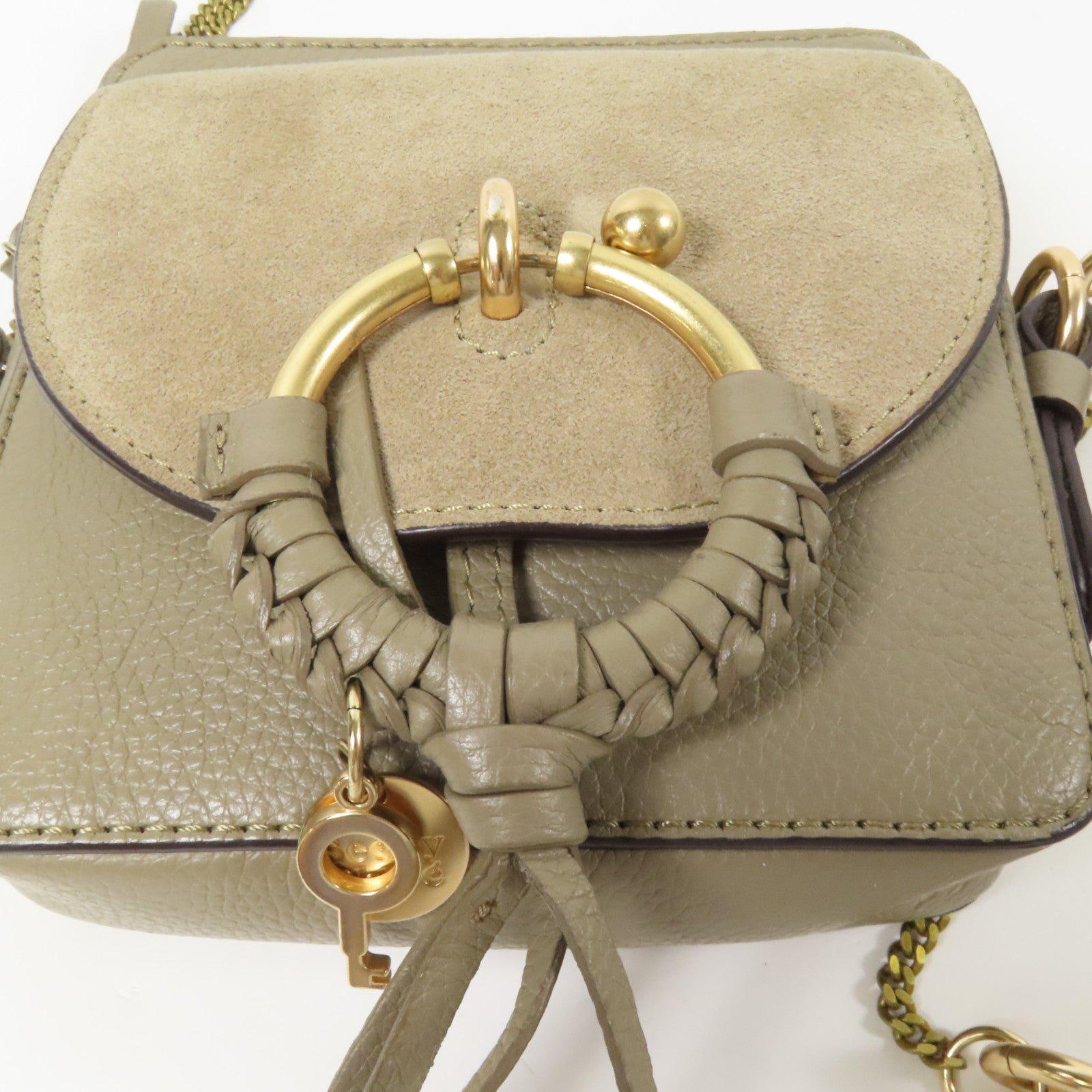 SEE BY CHLOE 皮革/麂皮皮革Joan Camera Bag金扣肩背袋