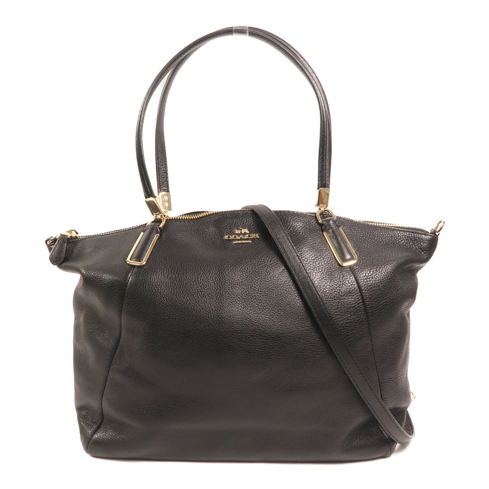 COACH 牛皮皮革Shoulder Bag金扣手挽肩背兩用袋